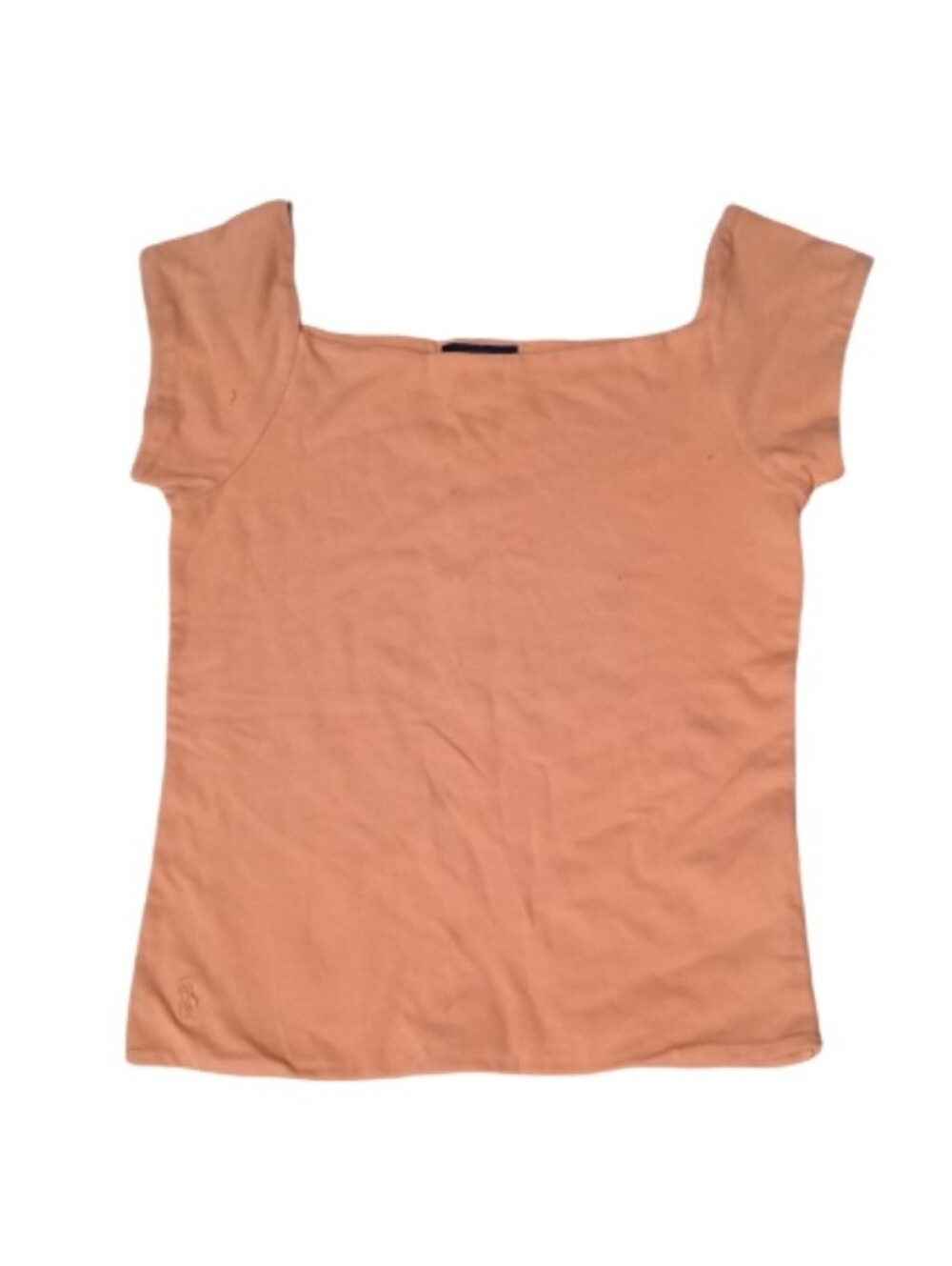 Ralph Lauren Women's Peach Square Neck Short Sleeve Top | Classic Preppy Tee - Picture 1 of 2